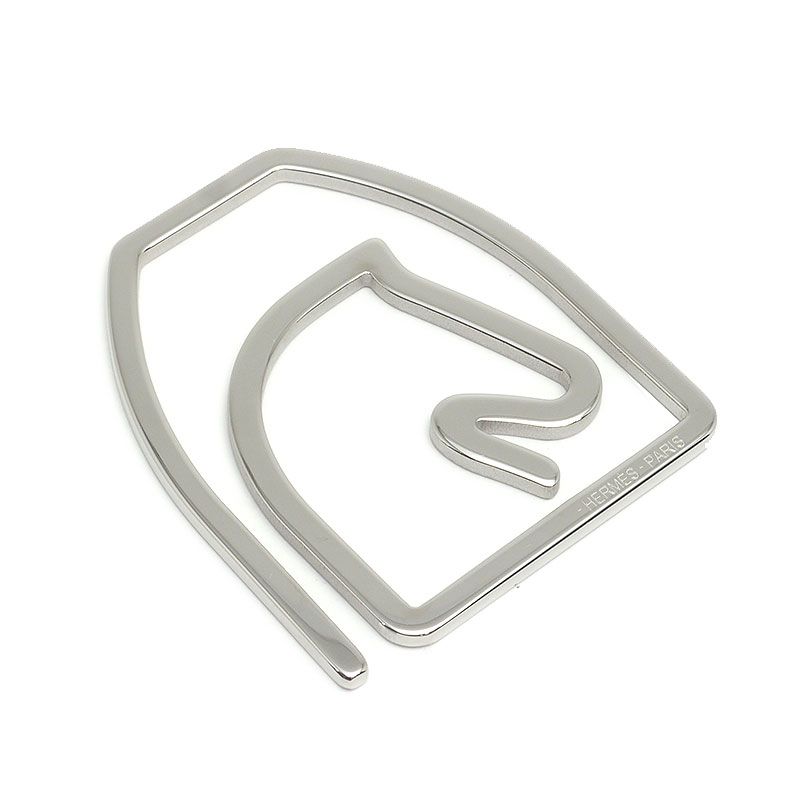 Hermes Esquettre Money Clip Silver Color Horse
