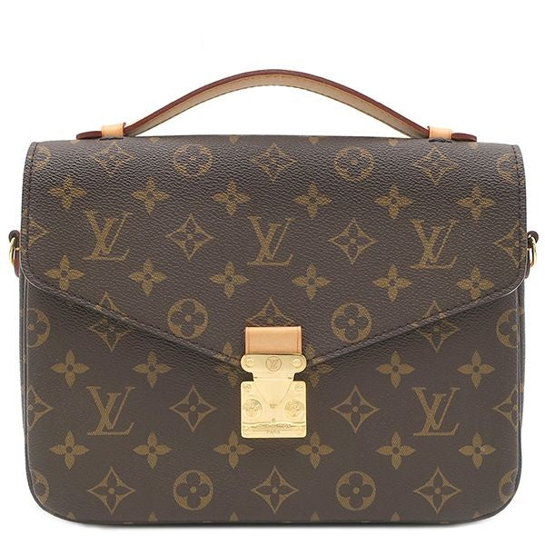 Louis Vuitton 2-Way Bag Pochette Metis MM Monogram Canvas Gold Brown Shoulder