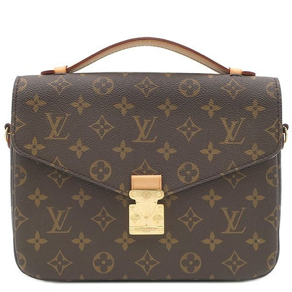 Louis Vuitton 2-Way Bag Pochette Metis MM Monogram Canvas Gold Brown Shoulder