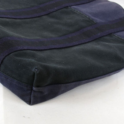 Hermes Fourre Tout Cabas Tote Bag Canvas Navy