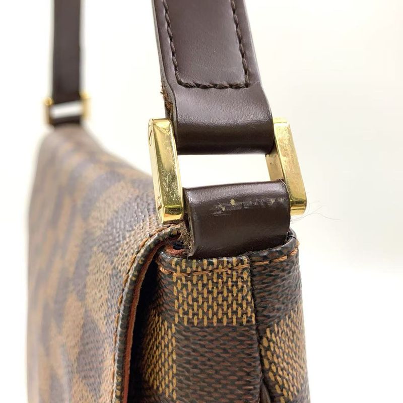 Louis Vuitton Musette Damier Ebene Damier Ebene Leather × PVC Brown Shoulder