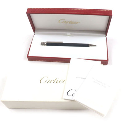 Cartier Santos Twist Ballpoint Pen Matte Black Silver With Box And Case Made
