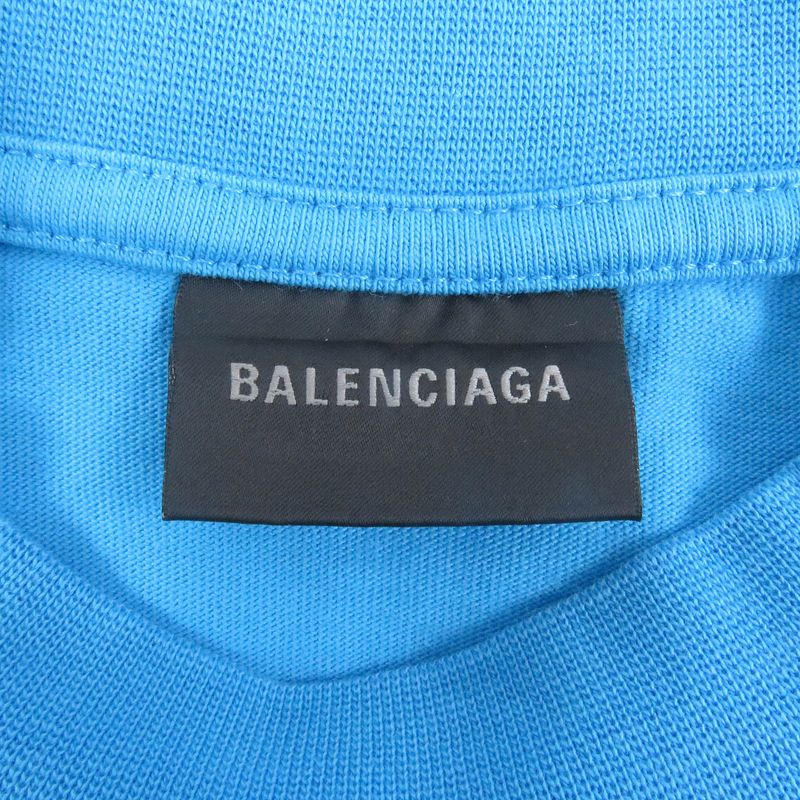 Balenciaga 23SS 641675 100% Cotton Campaign Logo Damaged Oversized Short Sleeve