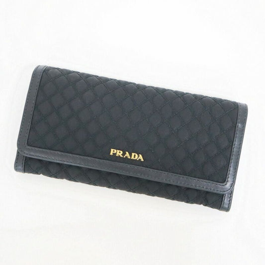 Prada Wallet Black Gold Leather