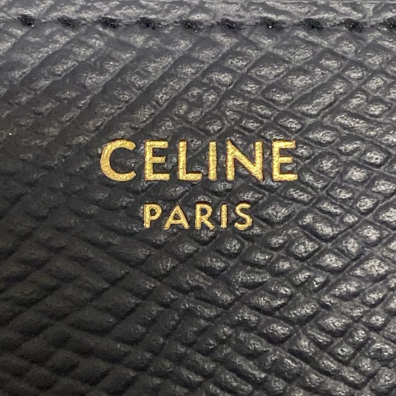 Celine Bifold Wallet Small Zip Wallet Triomphe Charm 10n993fvo38no Black Round