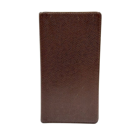 Louis Vuitton Porte Valle Carte Cles Taiga Leather Dark Brown Wallet