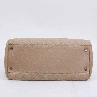 Chanel Matelasse Beau Ring Bag Caviar Skin Beige Shoulder Bag Silver