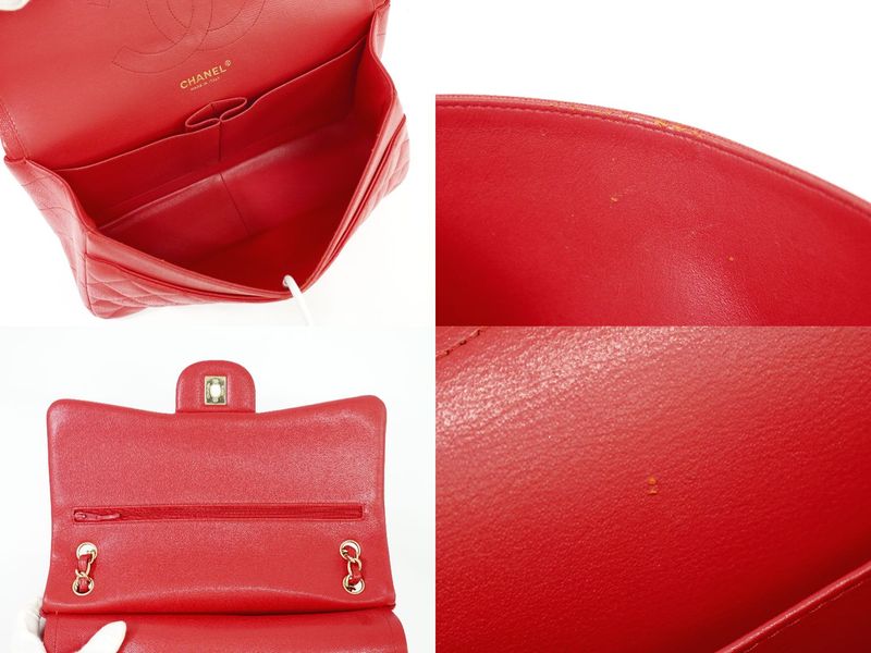 Authentic Chanel Coco Mark Matelasse Double Flap Chain Shoulder Bag Caviar Skin