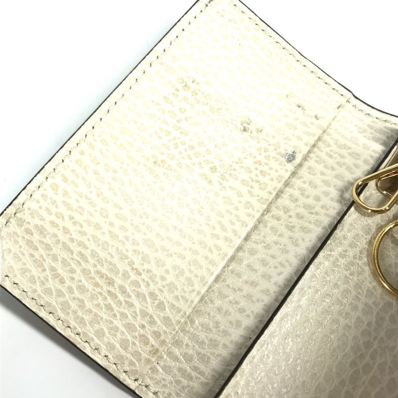 Gucci Key Case GG 456118 Pvc/leather Beige
