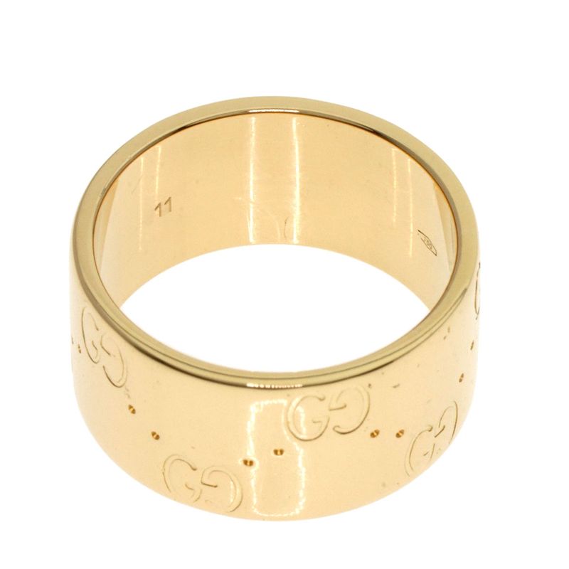 Gucci GG Icon Wide #11 Ring - 18K Yellow Gold Ladies