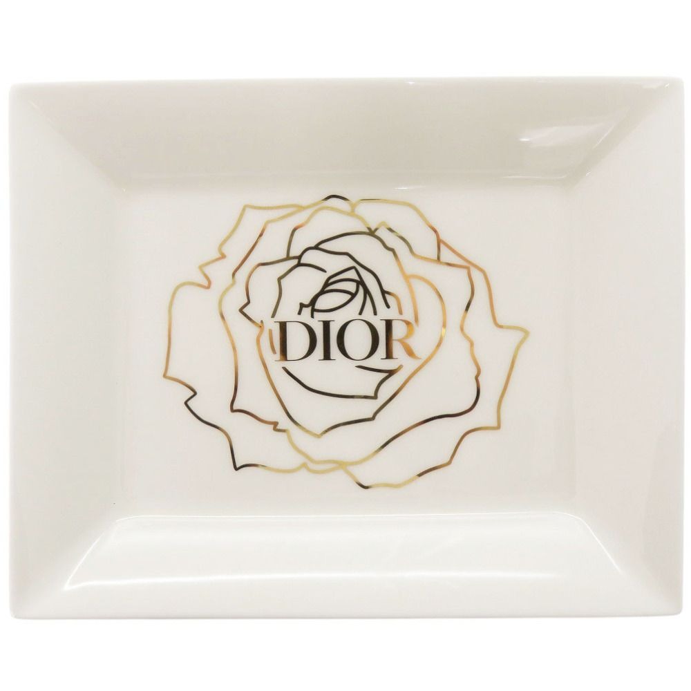 Dior Rose Pottery White Tray Plate Tableware