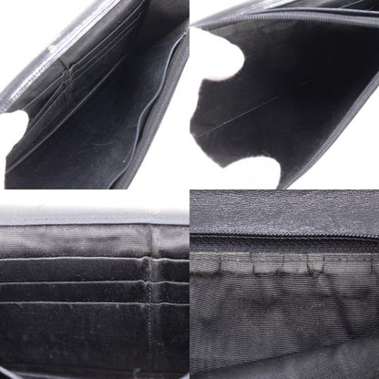 Chanel Coco Mark Vintage Lambskin Black Women's Long Wallet