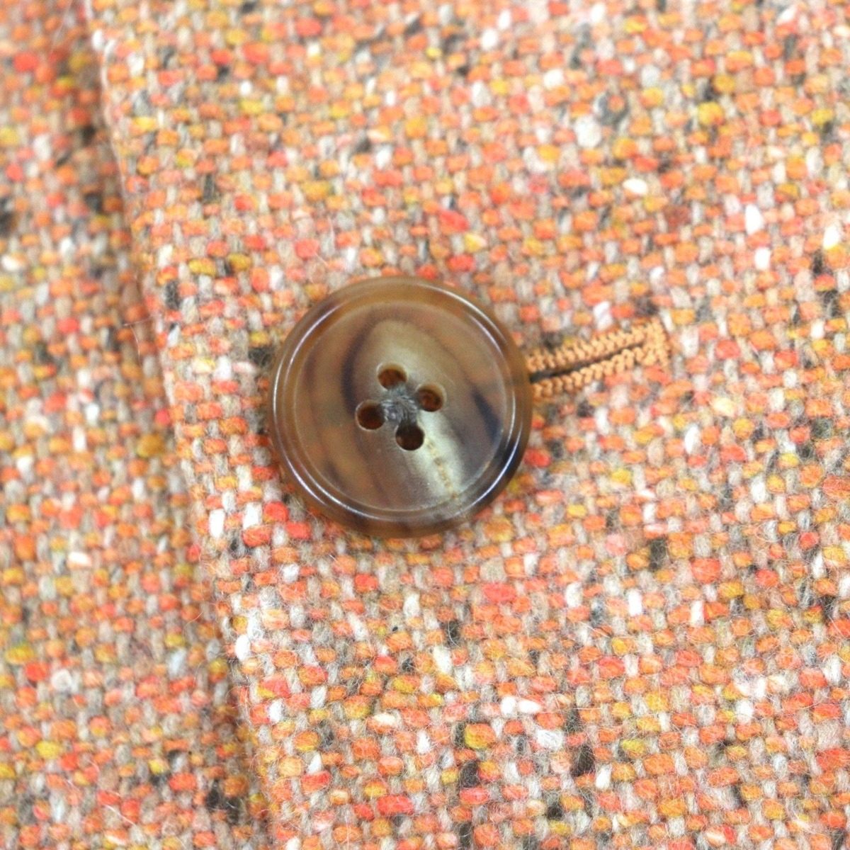 Hermes Cashmere Tweed Single Jacket Blue Orange 48 — view 5