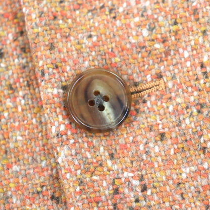 Hermes Cashmere Tweed Single Jacket Blue Orange 48 — view 5