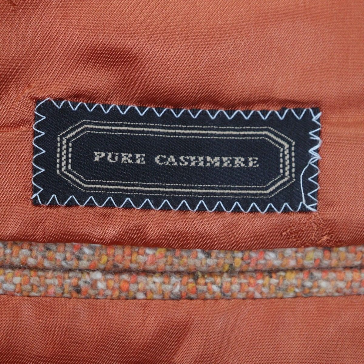 Hermes Cashmere Tweed Single Jacket Blue Orange 48 — view 8