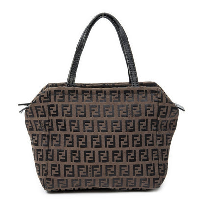 Fendi Brown Black Zucchino Canvas