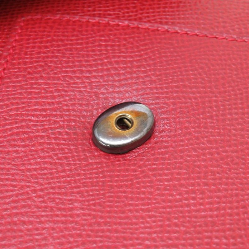 Hermes Courchevel Red Gold Hardware 00Z Engraved Vintage Clutch Bag 0225 Hermes