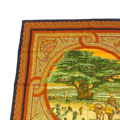Hermes Carre 90 Under The Himalayan Cedars SOUS LE Cedre Silk Scarf Multicolor