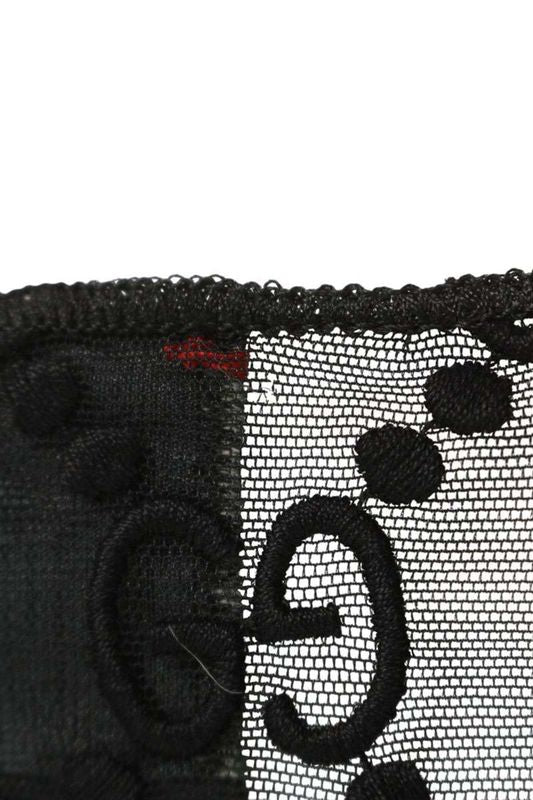 Gucci 23SS 574407 Xja86 GG Embroidery Tulle Long Sleeve Cut And Sewn Women's M