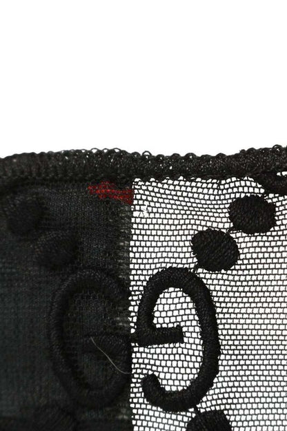 Gucci 23SS 574407 Xja86 GG Embroidery Tulle Long Sleeve Cut And Sewn Women's M