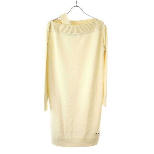 Hermes 24aw Asymmetrical Cashmere Knit Dress 4h2541d1 Ivory 36