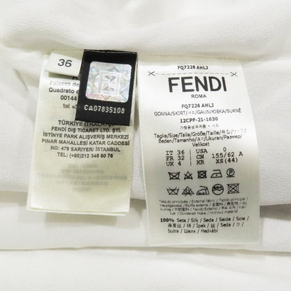 Unused 21 Fendi Calligraphy Ff Logo Zucca Asymmetrical Flared Skirt Long Mimore