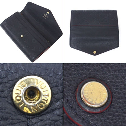 Louis Vuitton Monogram Empreinte Portefeuille Sarah Marine Rouge Long Wallet