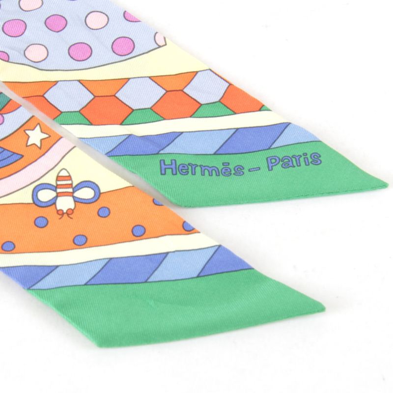 Hermes Twilly Whispering In The Woods Scarf With Box Silk Multicolor Pop