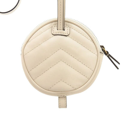 Gucci GG Marmont 698787 Leather Black Off White Coin Case Black White 1462 Gucci