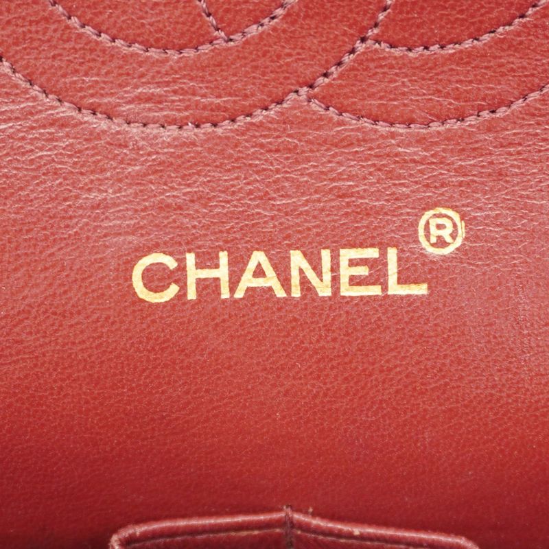 Chanel Shoulder Bag Matelasse Lambskin Black Gold Hardware Women