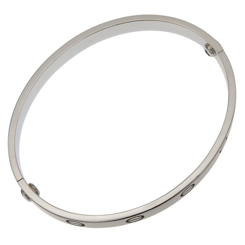 Cartier Love Bracelet Old Shape 18kwhite Gold Ladies 32.7g Bracelet