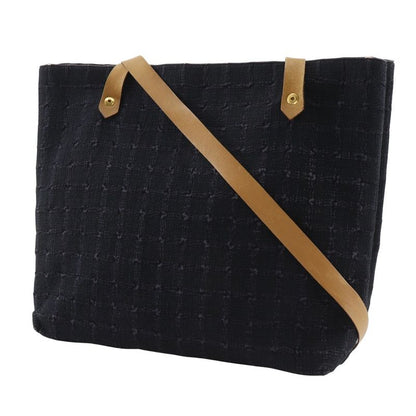 Hermes Amedava Cabas De Poche Long Shoulder Canvas Black Women's Shoulder Bag