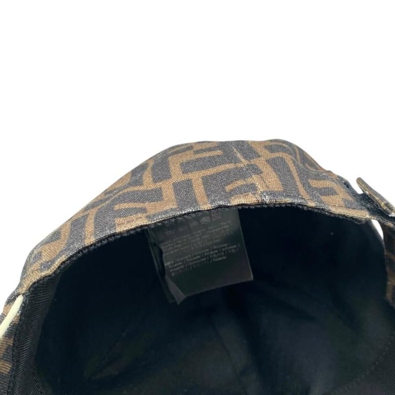 Fendi Hat Ff Jacquard Baseball Cap Fxq768 A660 Logo Brown Fendi