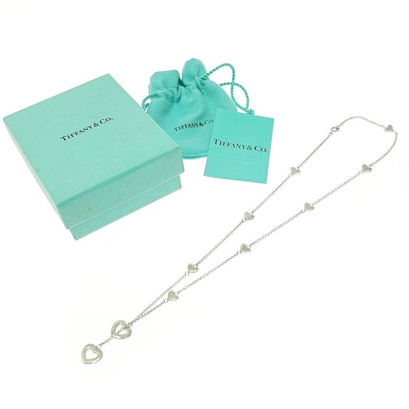 Tiffany & Co Silver Heart Link Lariat Necklace 8.8g 925 Engraved 421321 Necklace