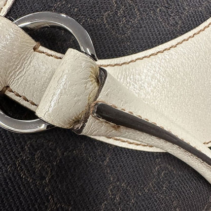 Gucci 179587 001013 GG Canvas Tote Handbag Leather Women