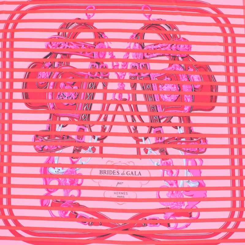 Hermes Brides De GALA Brides De Gala Ceremonial Maitre D' 100% Silk Scarf Red