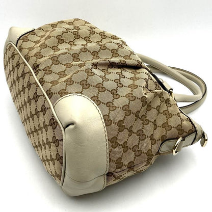 Gucci 247902 Tote Bag Beige/white GG Canvas/leather Ggkey Holder Ladies Fashion