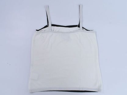 Authentic Chanel Coco Mark Logo Camisole Top 40 Cotton White Women's Clothing