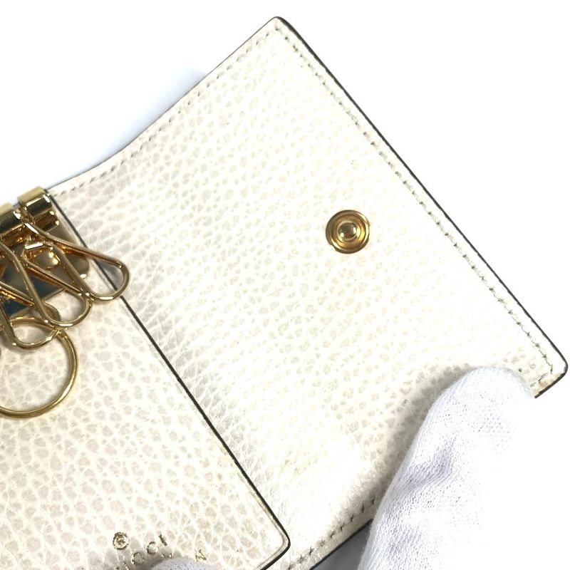 Gucci Key Case GG 456118 Pvc/leather Beige