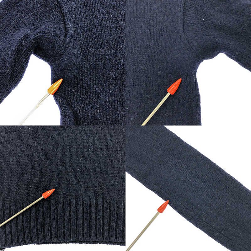 Prada - Wool Crew Neck Knit Pullover - 38 - Navy - Women's