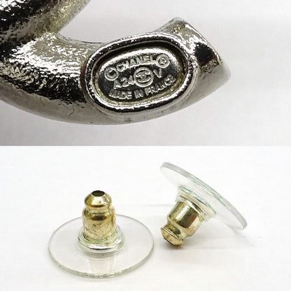 Chanel Earrings Coco Mark A24V Rhinestone Metal SV Accessories -