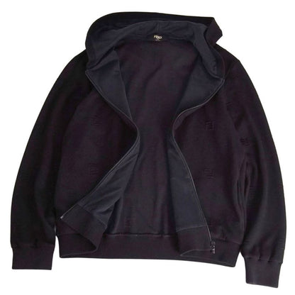 Fendi Sweatshirt Hoodie Zip Up Zucca Pattern FF