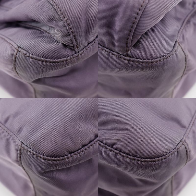 Prada Bt0687 Nylon And Leather Mirtillo Purple Women's Shoulder Bag