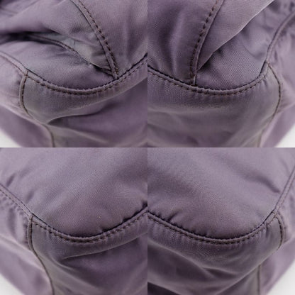 Prada Bt0687 Nylon And Leather Mirtillo Purple Women's Shoulder Bag