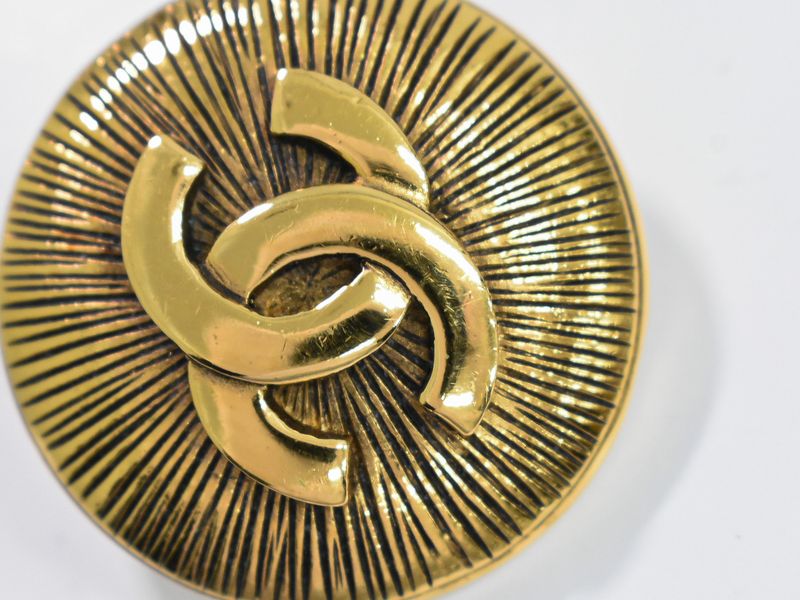 Authentic Chanel Coco Mark Brooch GP Gold Plated Coco Mark Accessories Jewelry