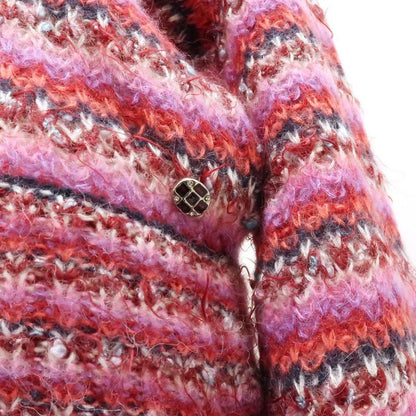 Chanel Border Knit P72980 K10502 Alpaca Silk V-neck Pink #36 Sweater Chanel