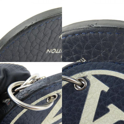 Louis Vuitton Key Holder Porte Cles Mp2082 Taurillon Initiative Leather Navy