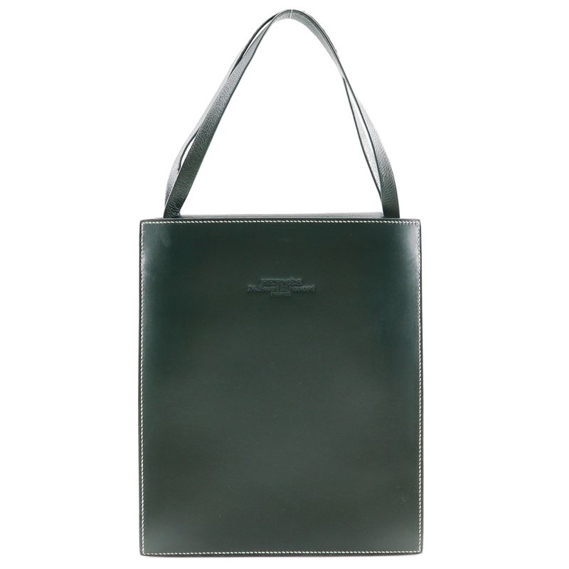 Hermes Lucy PM Box Calf Dark Green □B Ladies Handbag