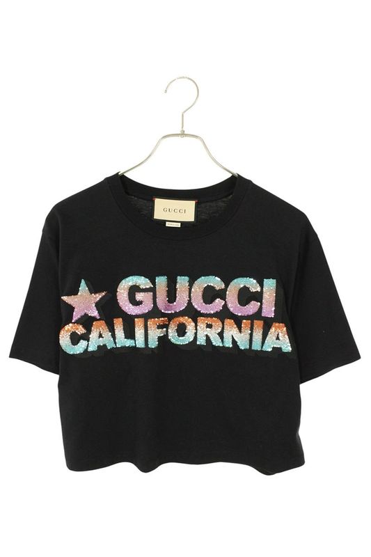 Gucci 691843 Xjen6 Sequined Logo Cropped T-shirt Women's XXS