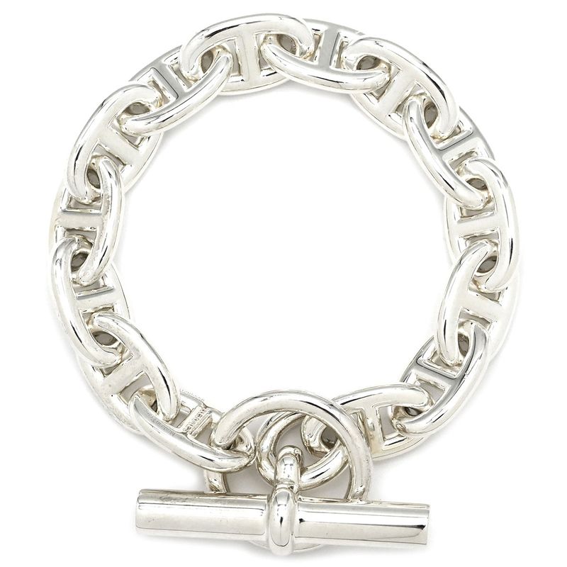 Hermes Bracelet Chaine D'ancre MM Silver 925 Silver 14 Frames Star Ring Silver